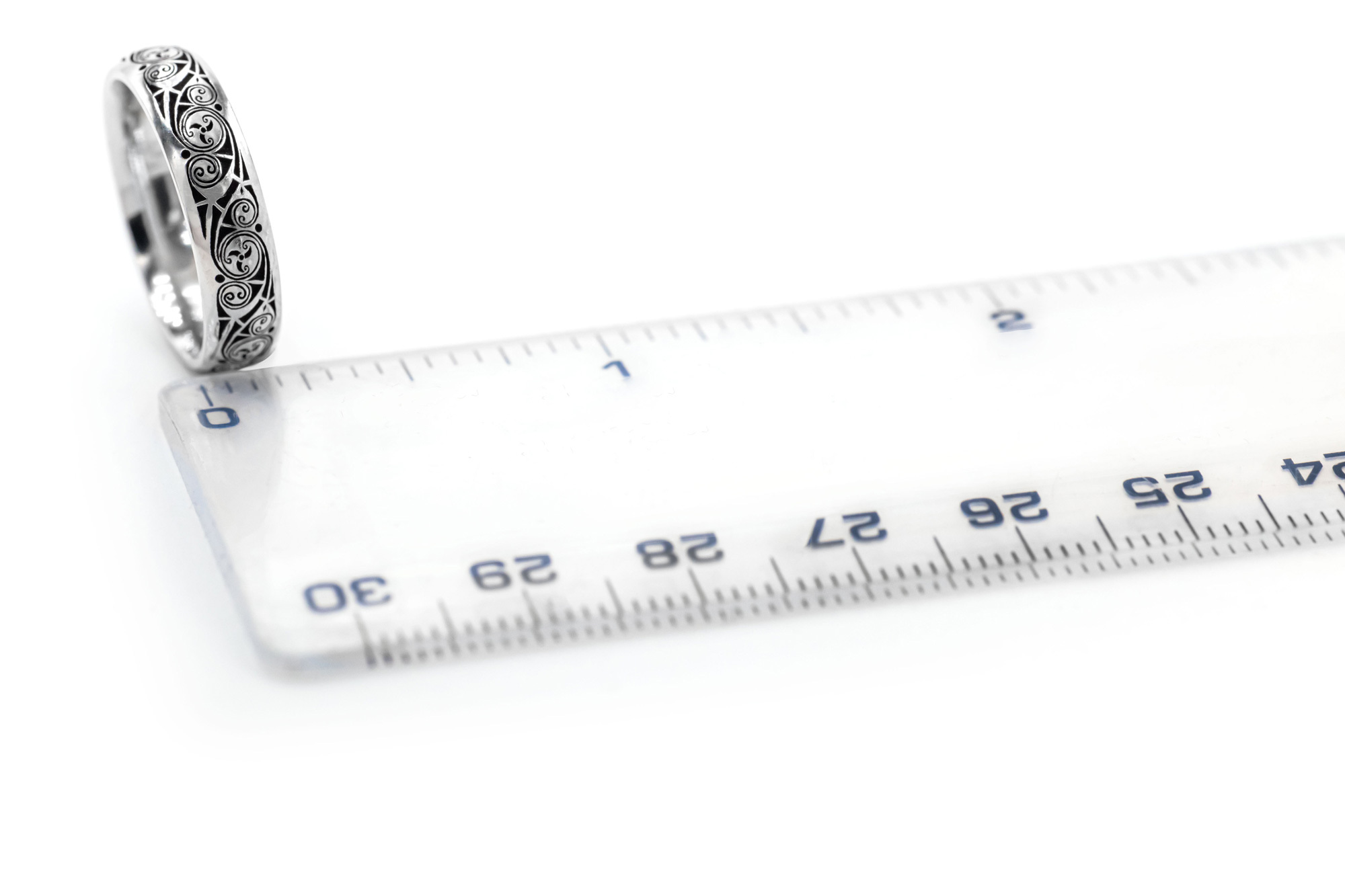 Authentic Platinum 950 Triskele 5.0mm Ring With a Cerin Finish