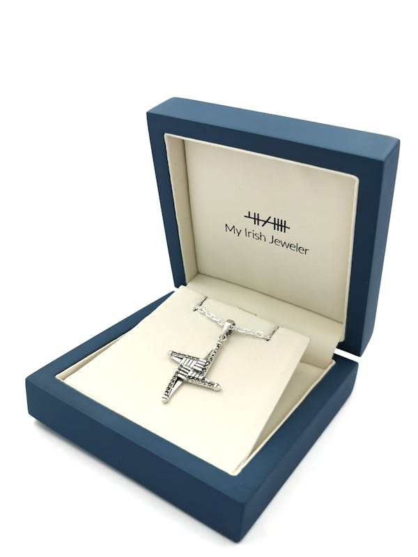 Irish Sterling Silver St Brigids Cross Necklace For Women. In Luxury Packaging.