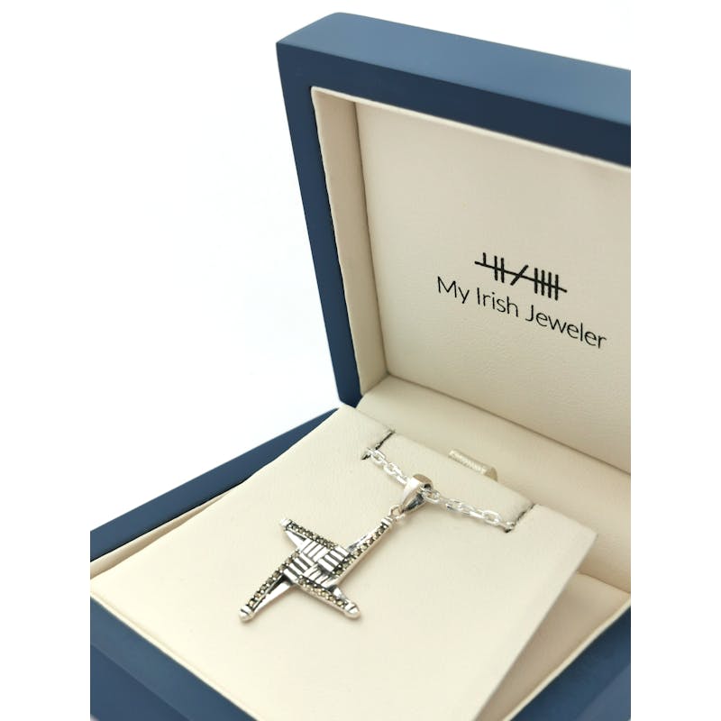 Real Sterling Silver St Brigids Cross Necklace For Women. In Luxury Packaging.