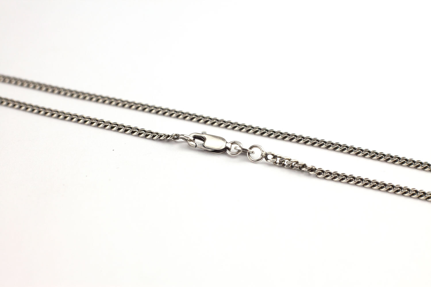 22" Antique Style Curb Chain In Sterling Silver