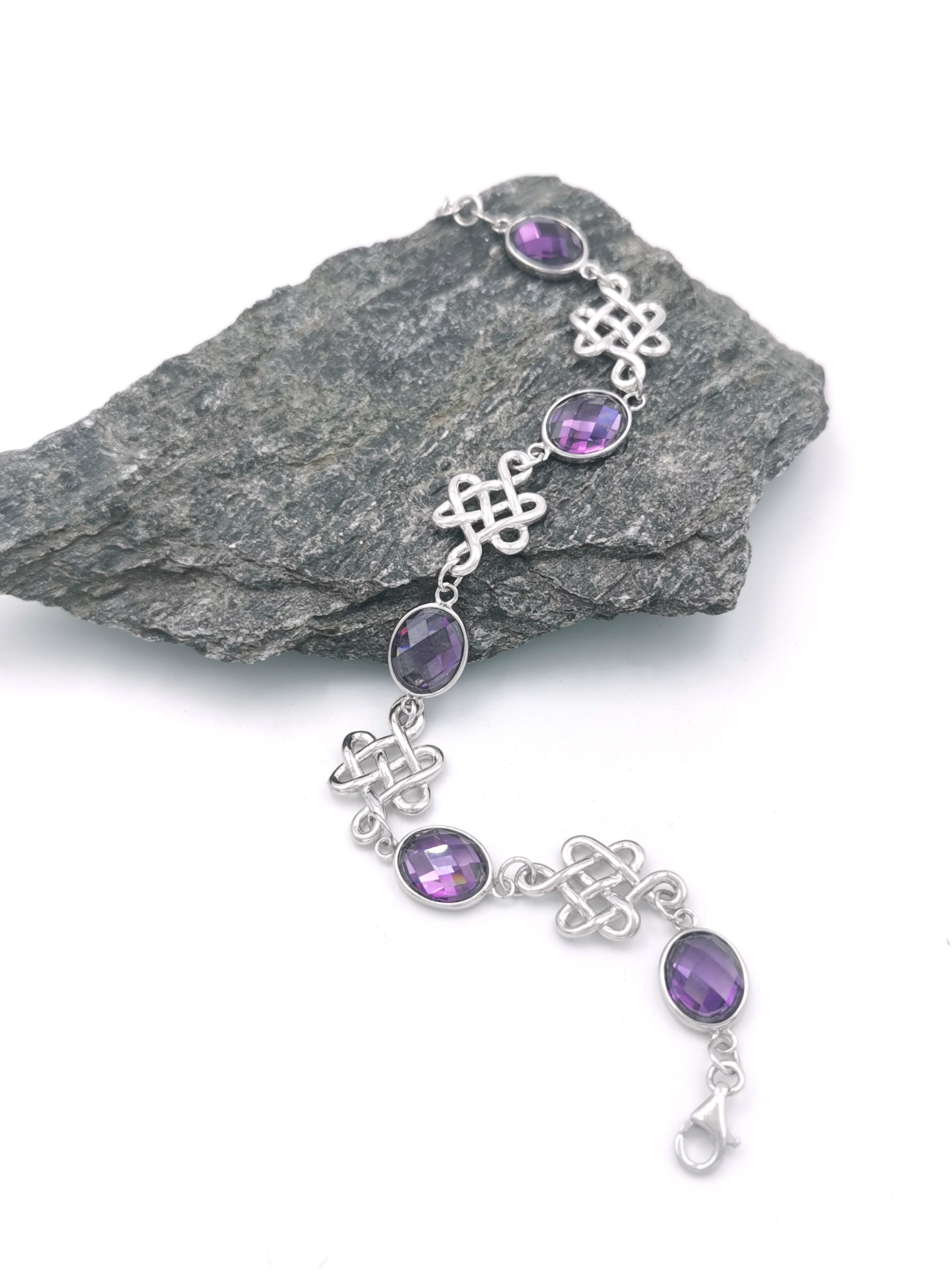 Amethyst celtic sterling 2024 silver bracelet