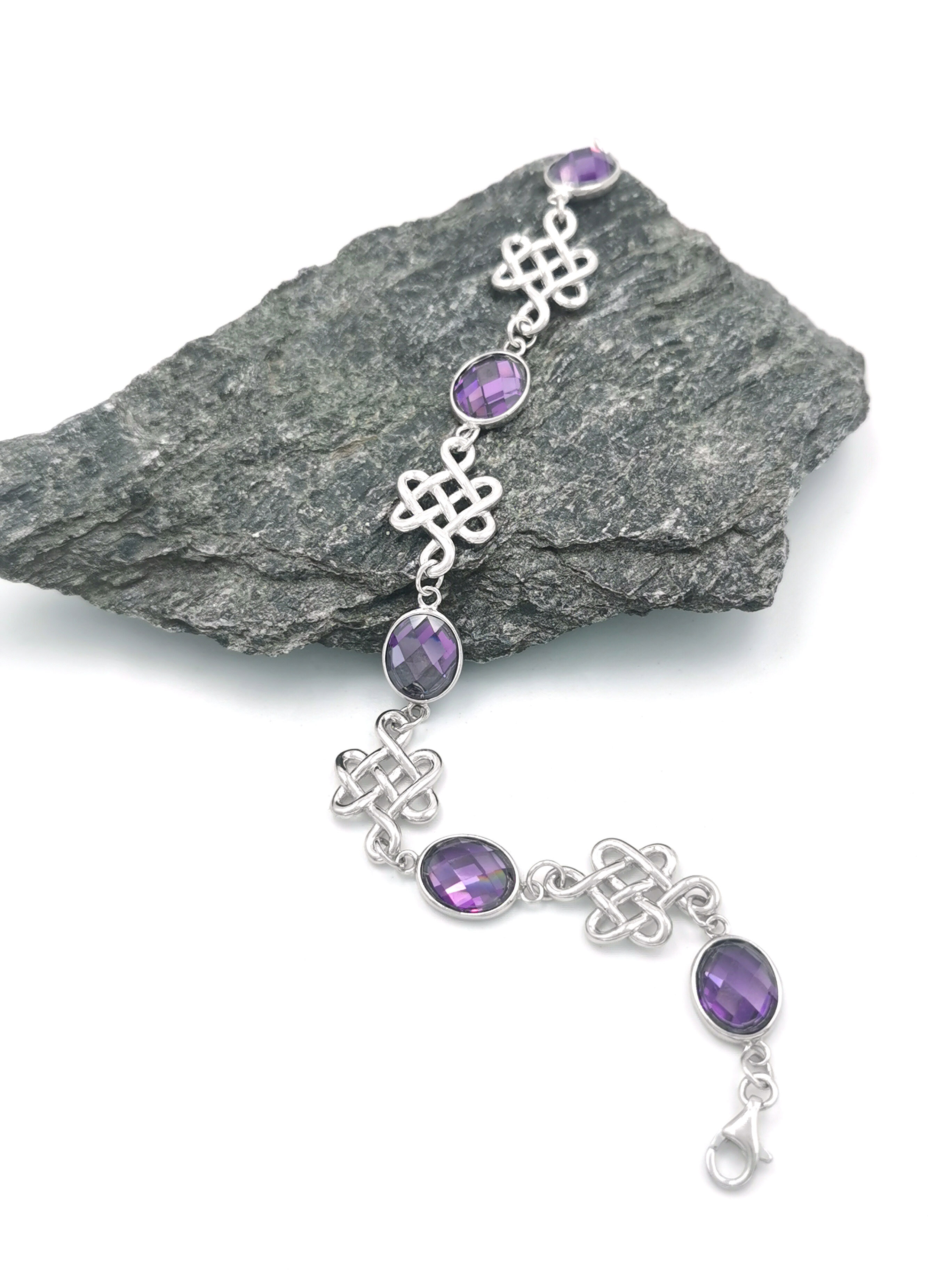 Genuine Sterling Silver Celtic Knot Bracelet For Women With a Polished Finish