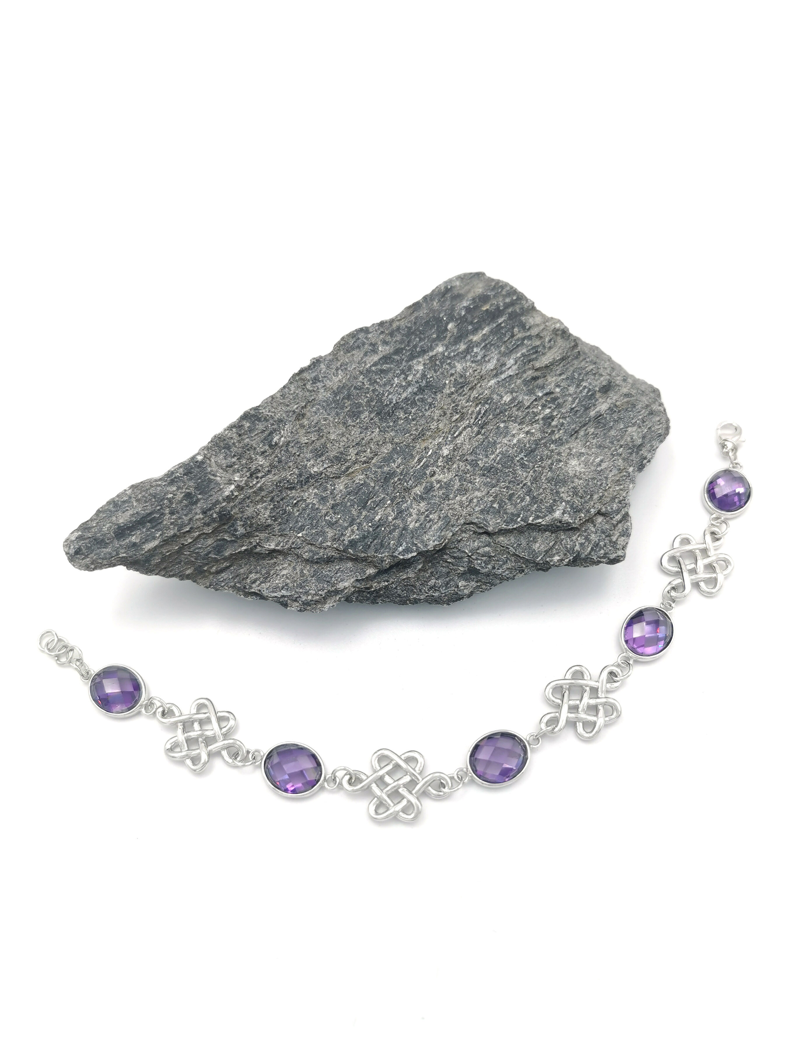 Authentic Sterling Silver Celtic Knot Bracelet With a Polished Finish For Women