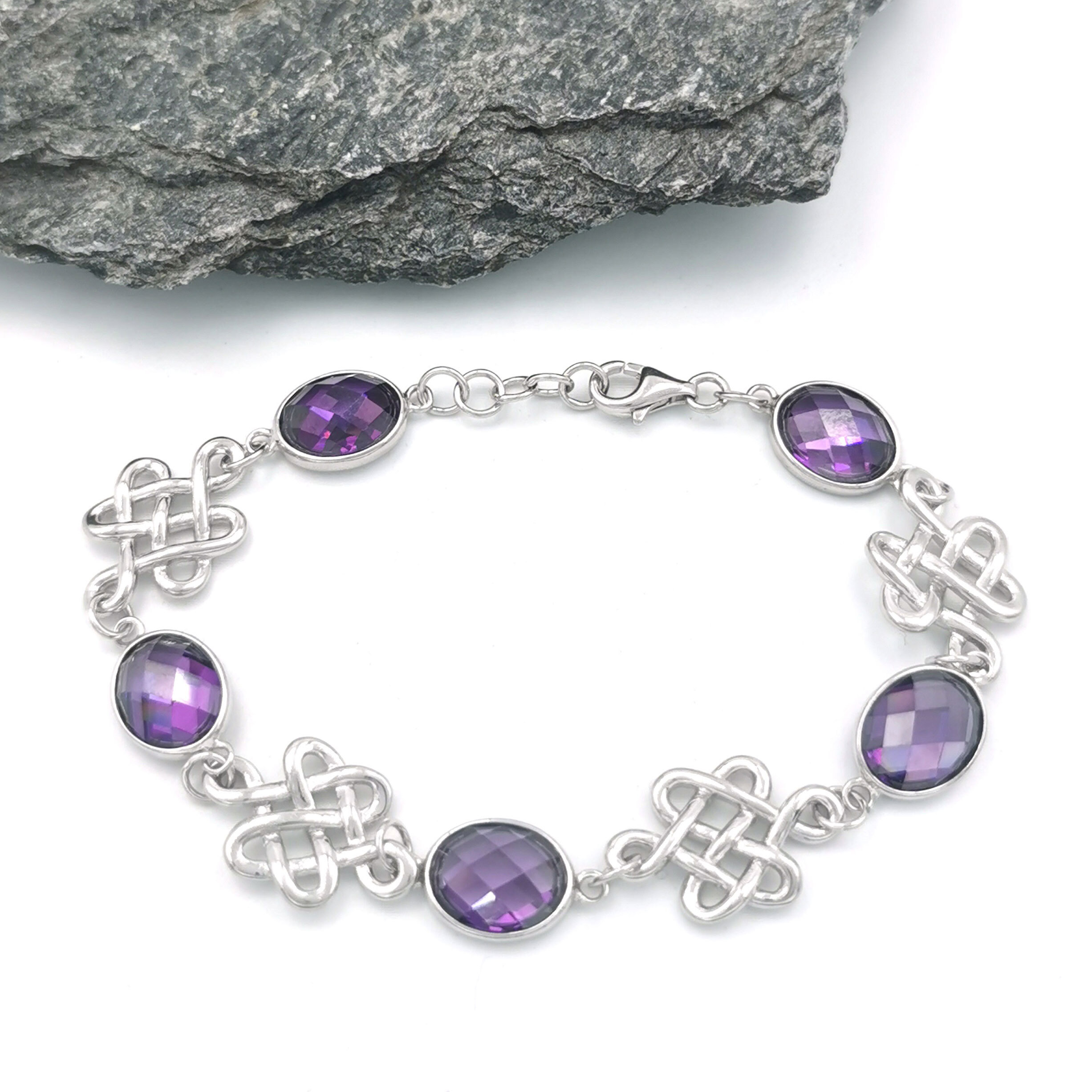 Amethyst celtic sterling 2024 silver bracelet