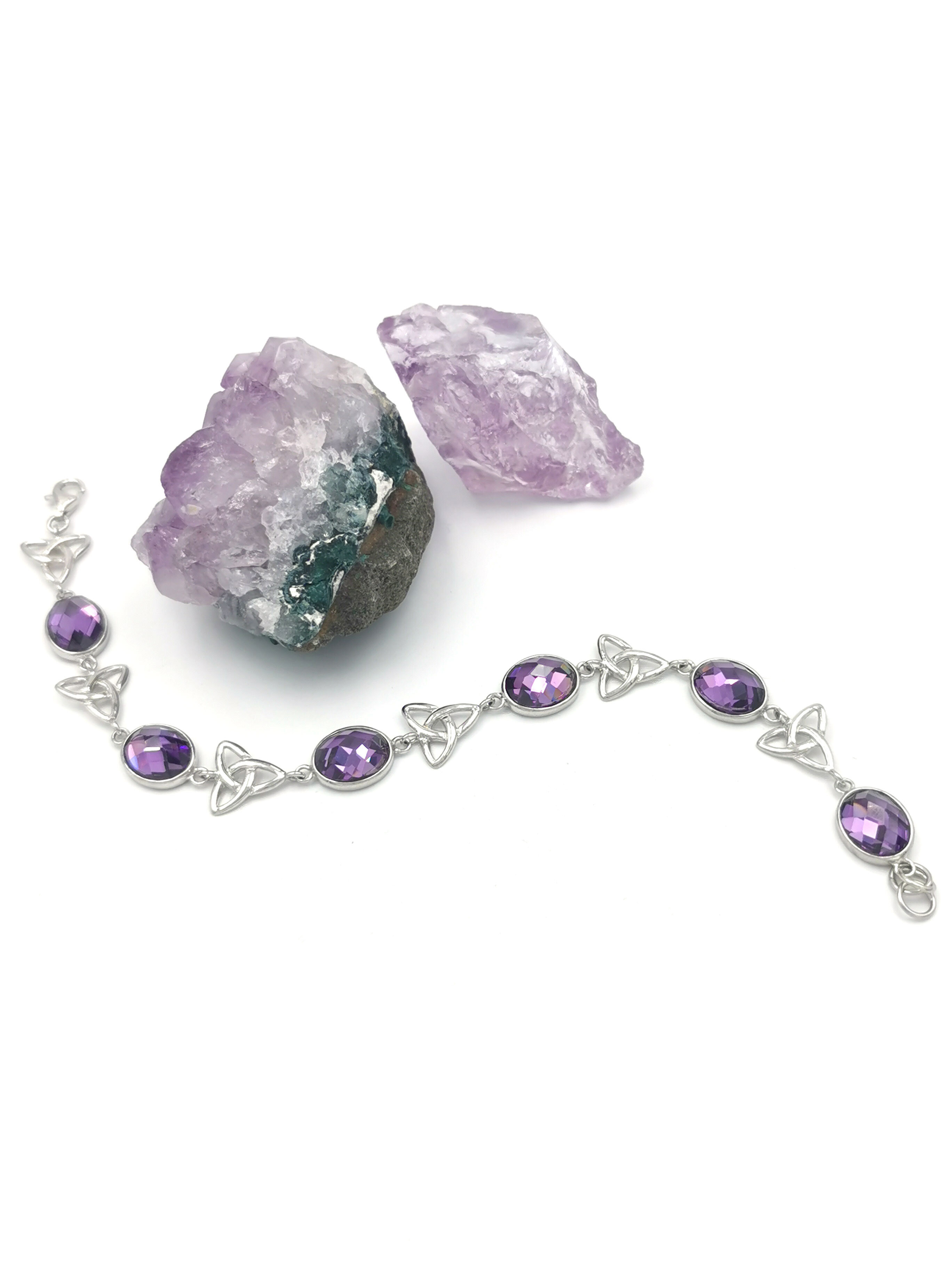 Attractive Sterling Silver Trinity Knot Bracelet With a Polished Finish For Women