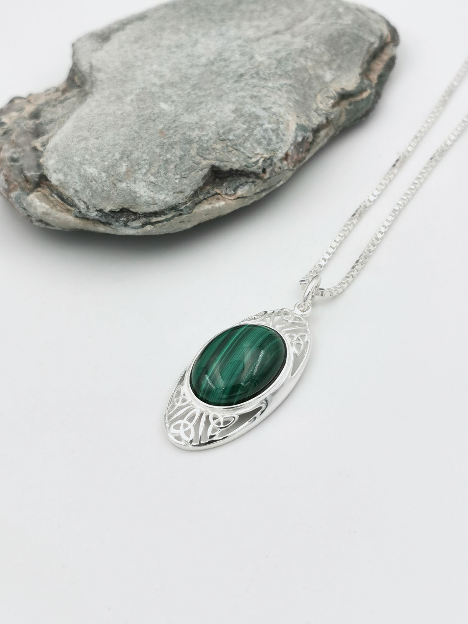 Irish Sterling Silver Trinity Knot Necklace For Women. In Luxury Packaging.