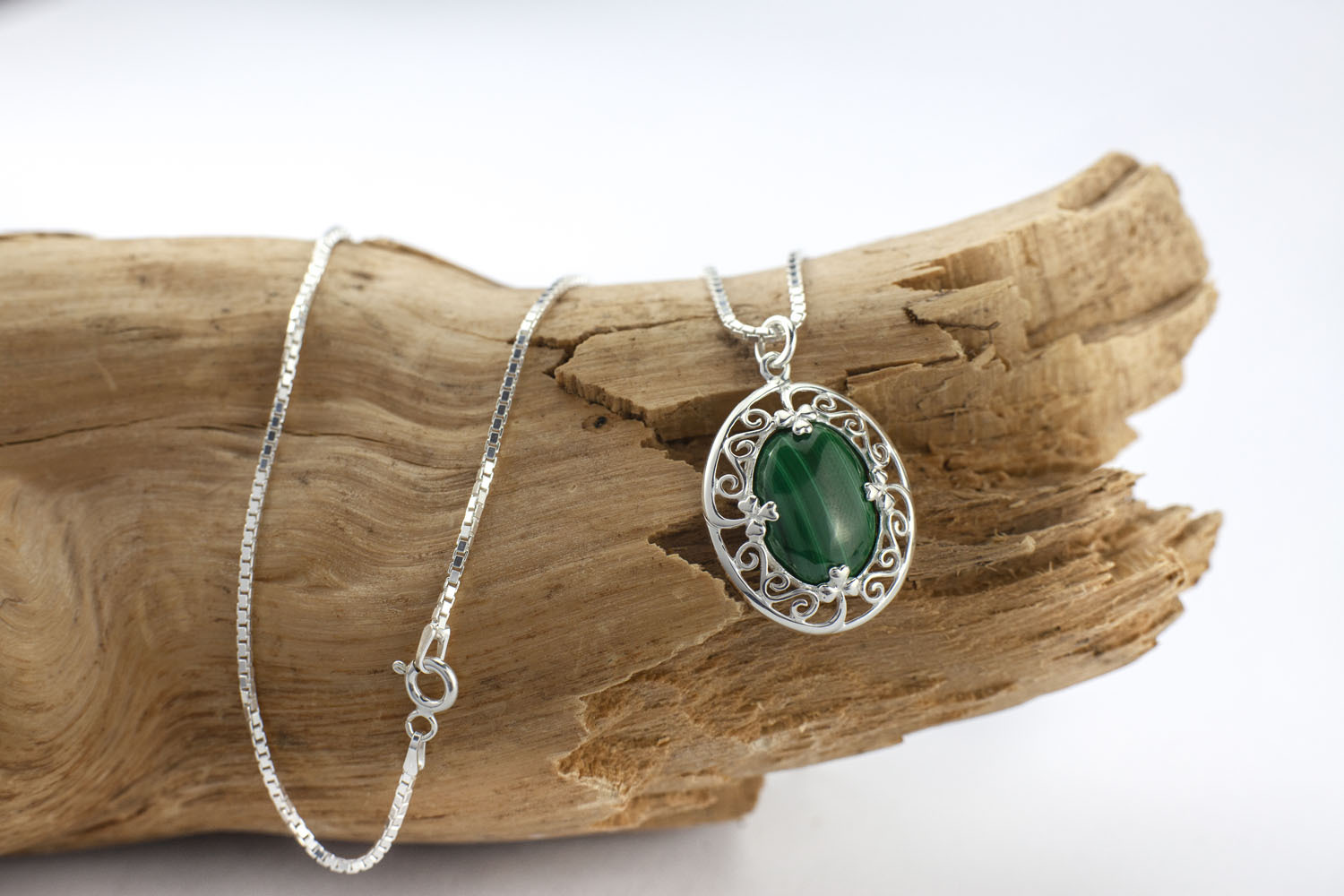 Shamrock & Celtic Knot Necklace - Shown with Box Chain