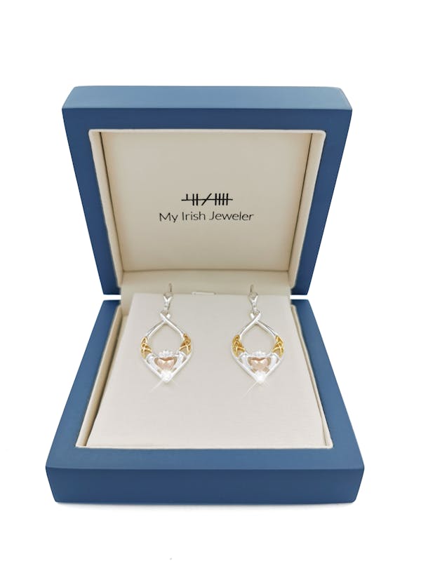 Authentic Sterling Silver Claddagh Gift Set For Women. In Luxury Packaging.