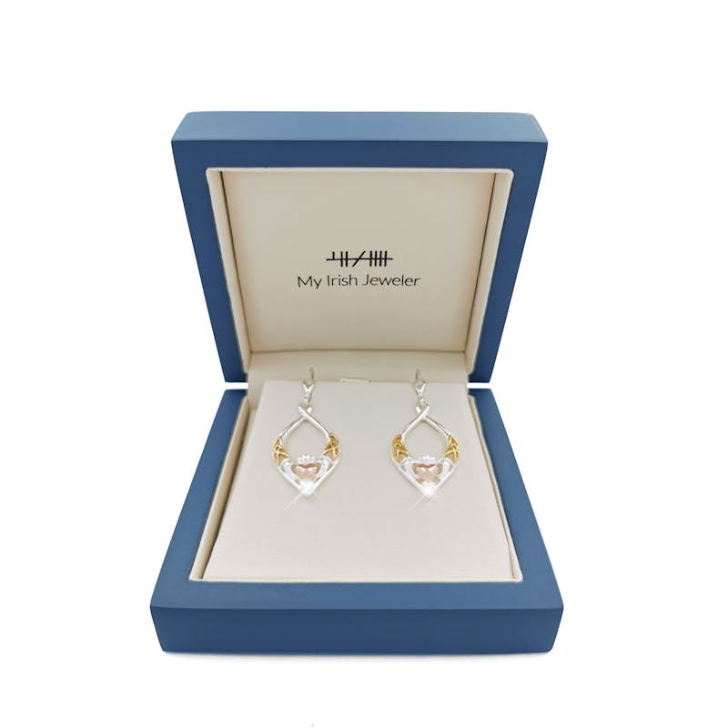 Authentic Sterling Silver Claddagh Gift Set For Women. In Luxury Packaging.