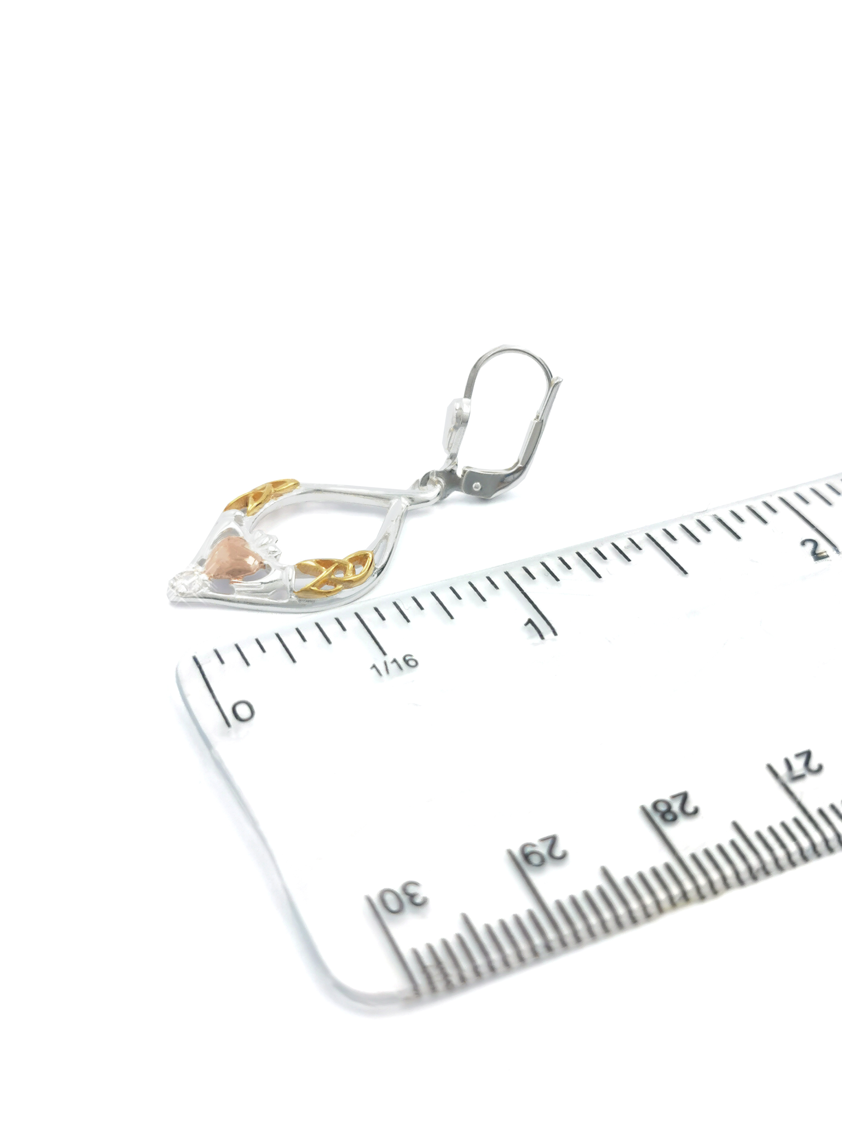 Gorgeous Sterling Silver Claddagh Gift Set For Women. Picture For Scale.