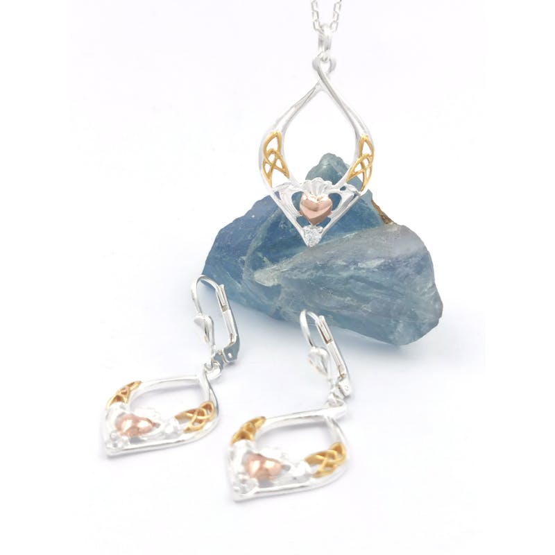 Claddagh & Trinity Knot - Pendant and Matching Earrings