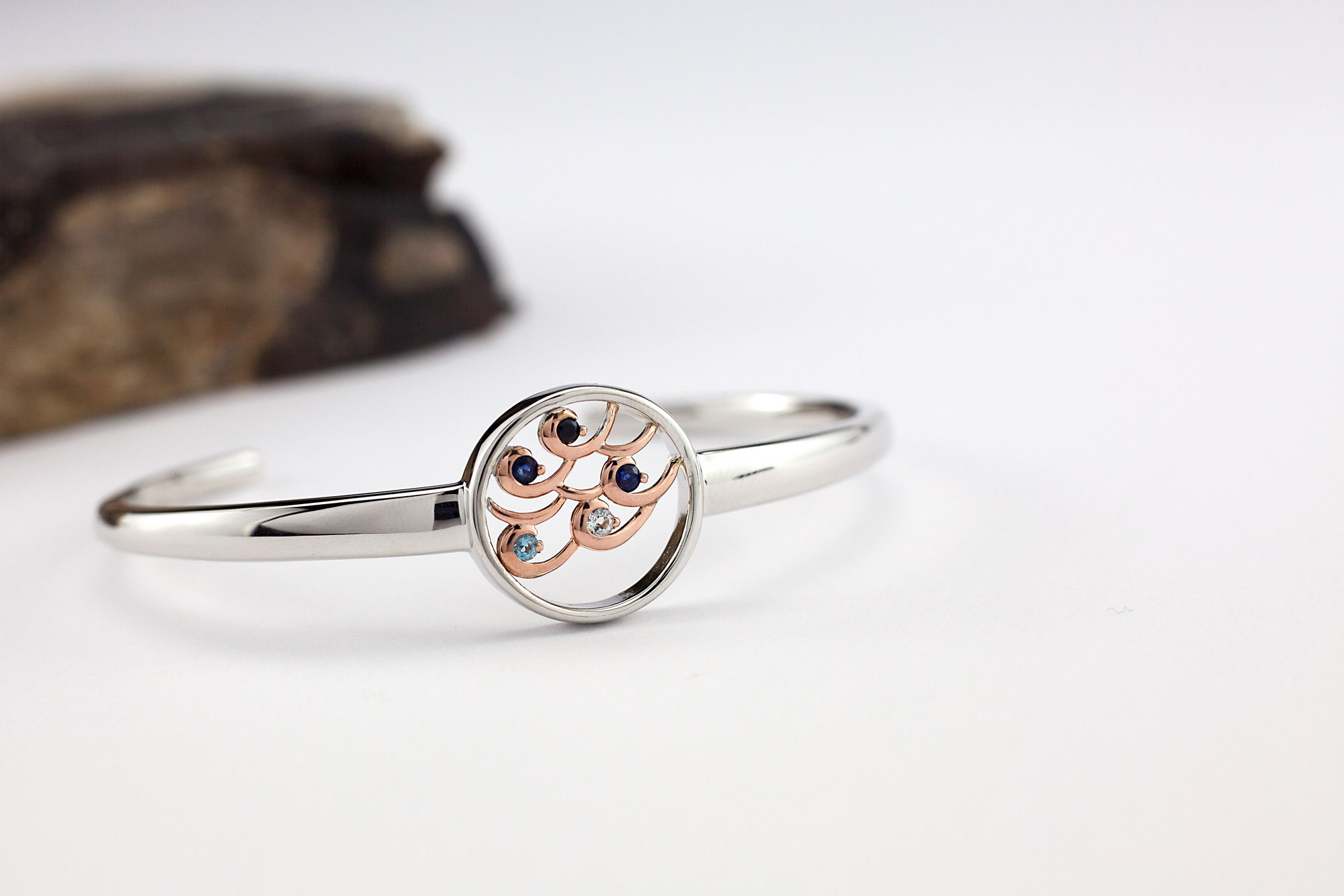 Womens Traditional Sterling Silver & Yellow Gold Folklore & Irish Gold Bracelet