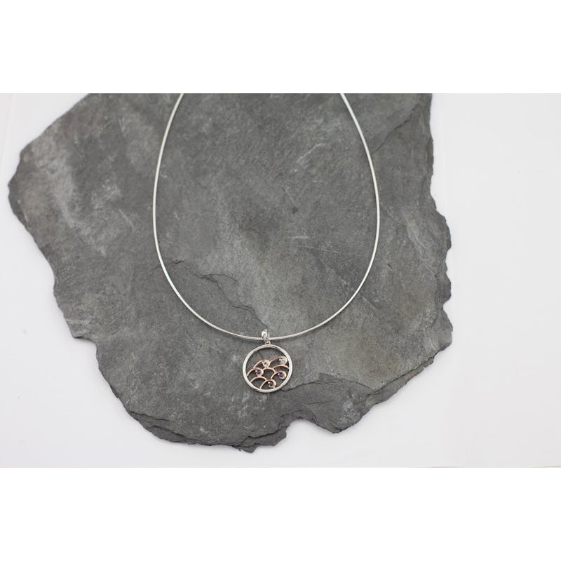 Striking Sterling Silver & Rose Gold Folklore & Irish Gold Necklace For Women