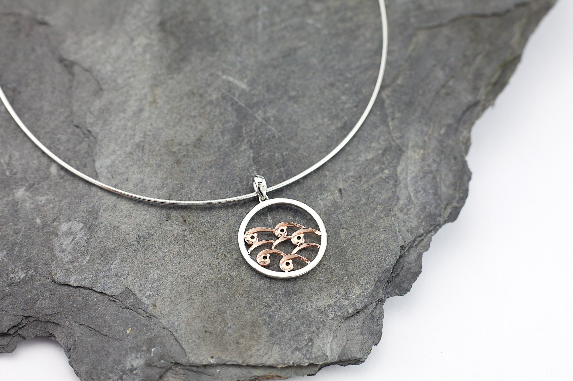 Irish Sterling Silver & Rose Gold Folklore Necklace For Women