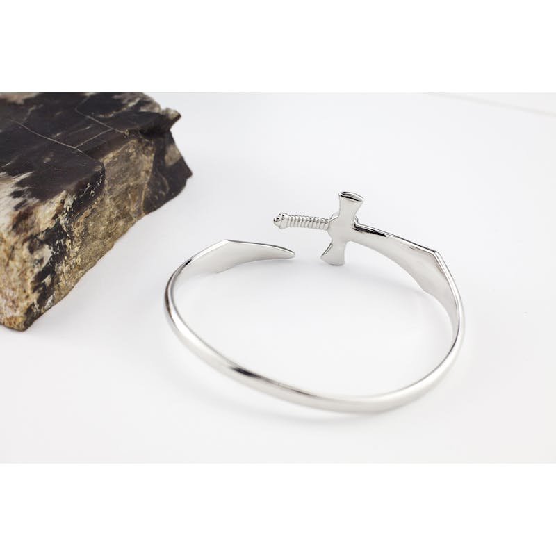 Genuine Sterling Silver Celtic Warrior Bracelet For Women. Picture Of The Reverse Side.