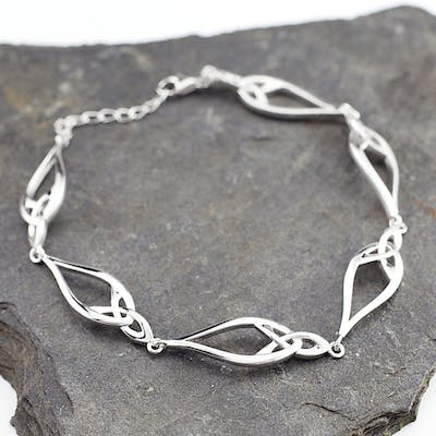 Sterling Silver Trinity Knot Six Link Bracelet