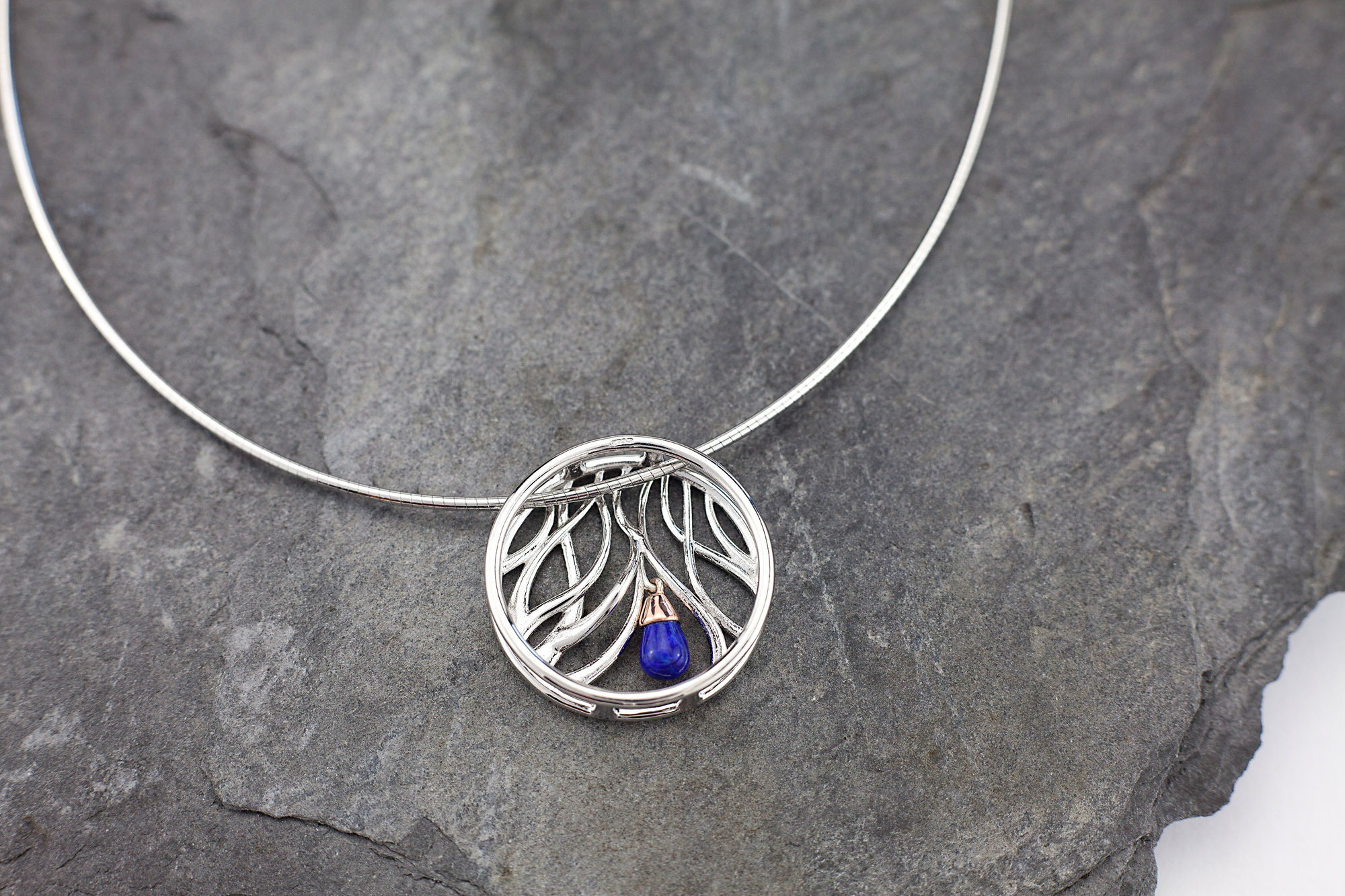 Womens Sterling Silver & Yellow Gold Irish Gold Necklace