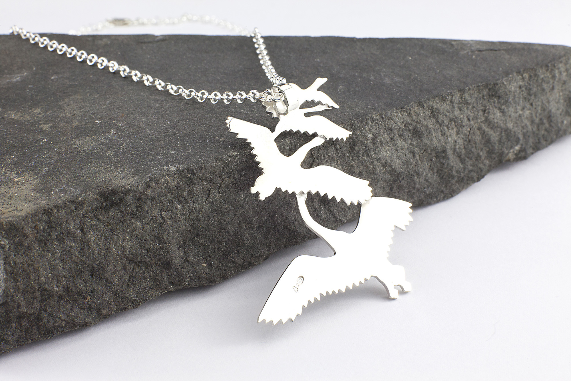 Womens Children of Lir Necklace in Real Sterling Silver
