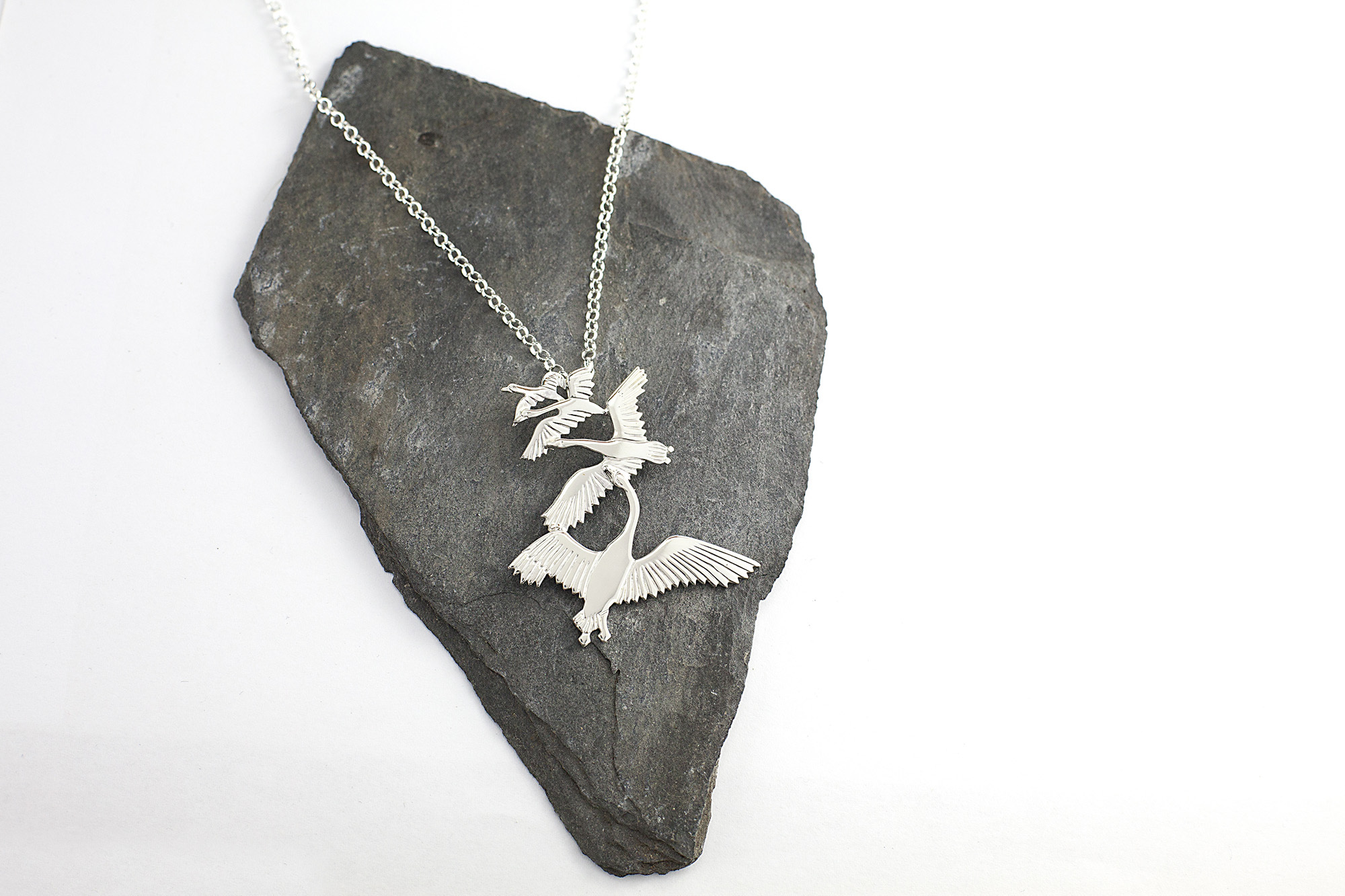Real Sterling Silver Children of Lir & Folklore Necklace For Women