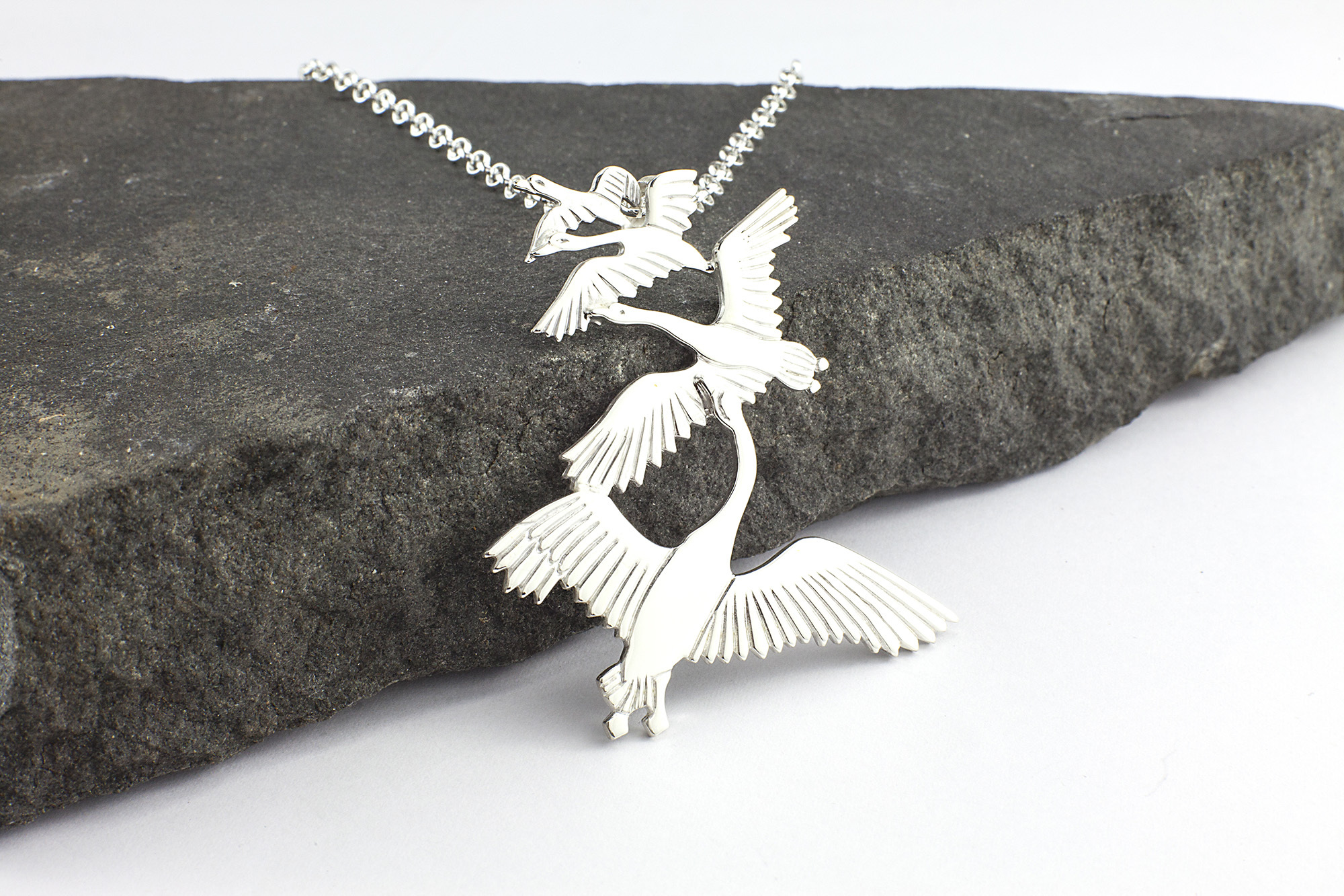 Handmade Sterling Silver Children of Lir Necklace For Women