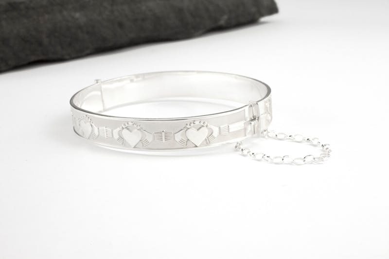 Authentic Sterling Silver Claddagh & Gaelic Bracelet For Women
