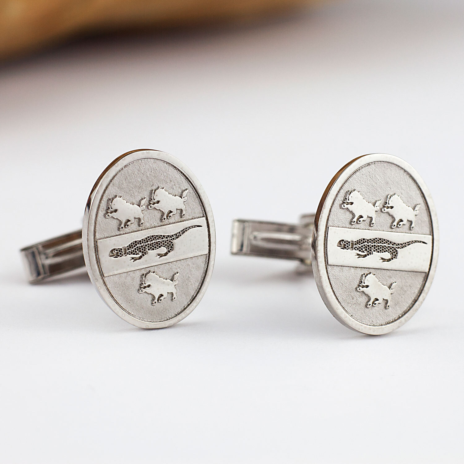 Select Gifts Fahy Ireland Heraldry Crest Sterling Silver Cufflinks Engraved Message Box