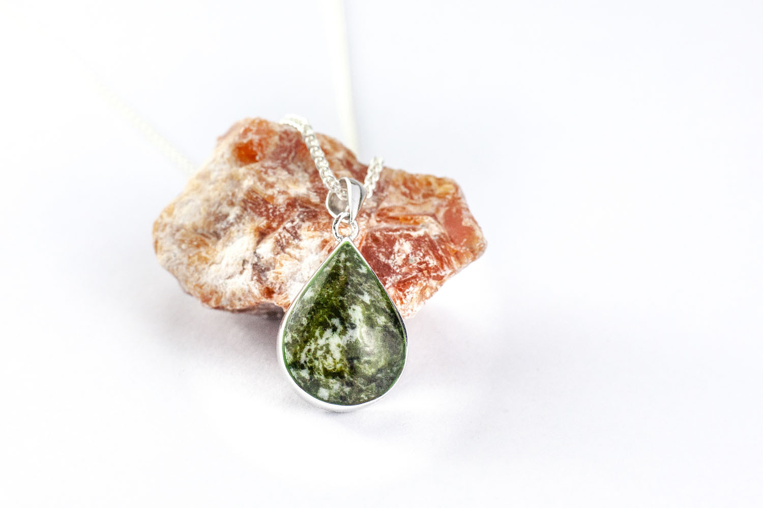 Connemara Marble - Shown with Wheat Chain