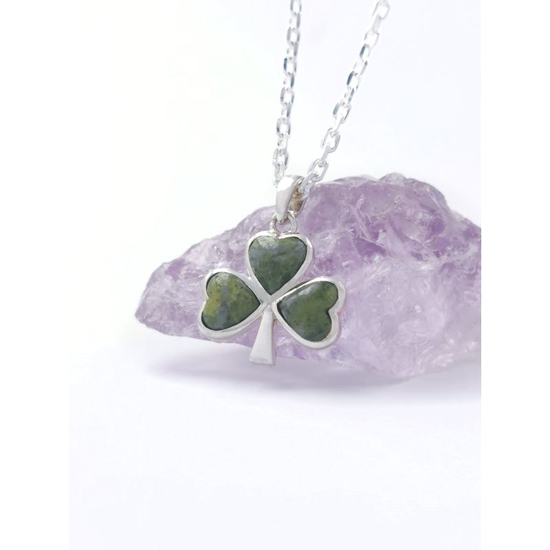 Shamrock & Connemara Marble - Shown with Light Cable Chain