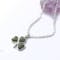 Womens Sterling Silver Shamrock & Connemara Marble Necklace. Pictured Flat. - Gallery