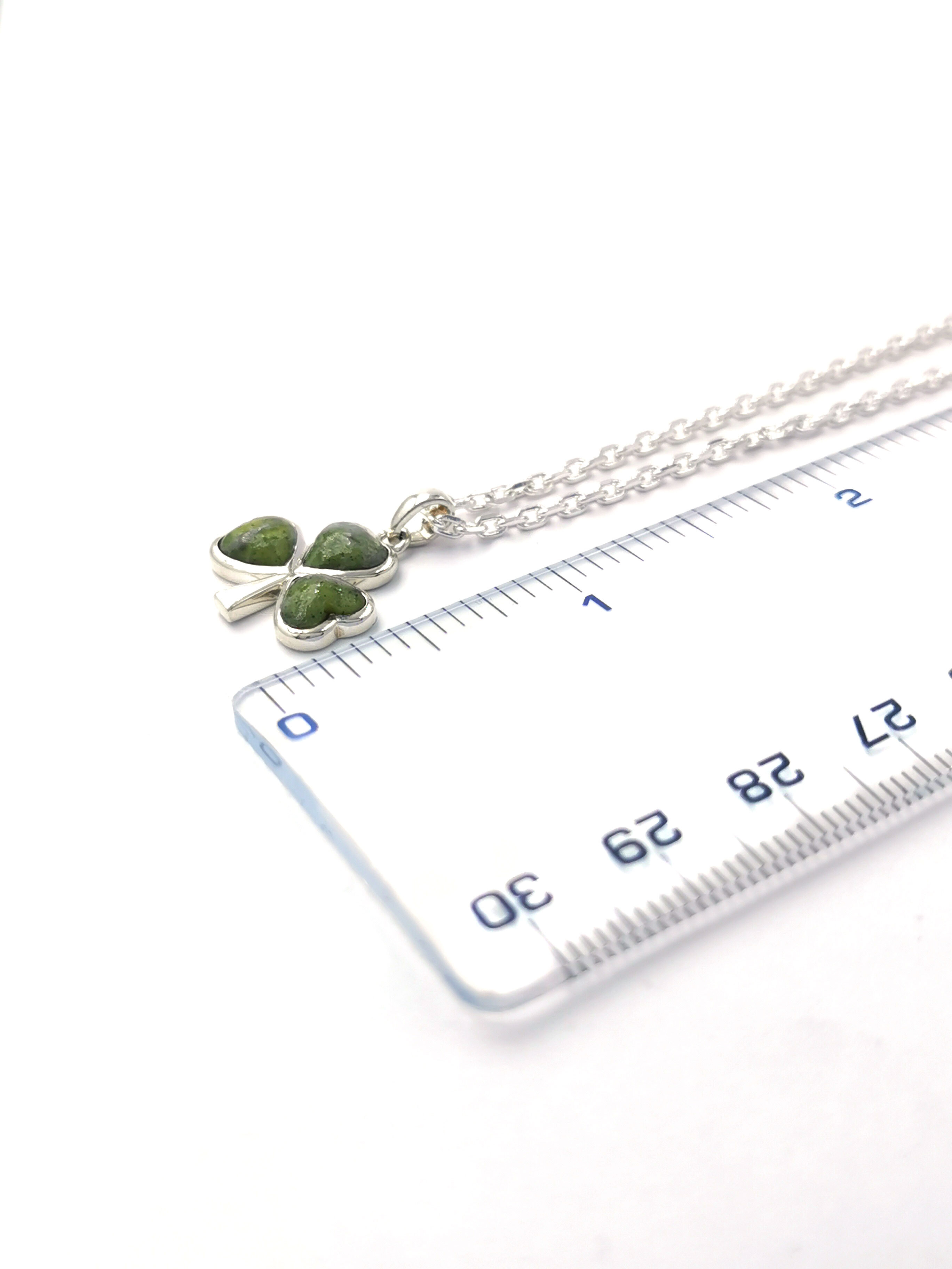 Gorgeous Sterling Silver Shamrock Necklace For Women. Picture For Scale.