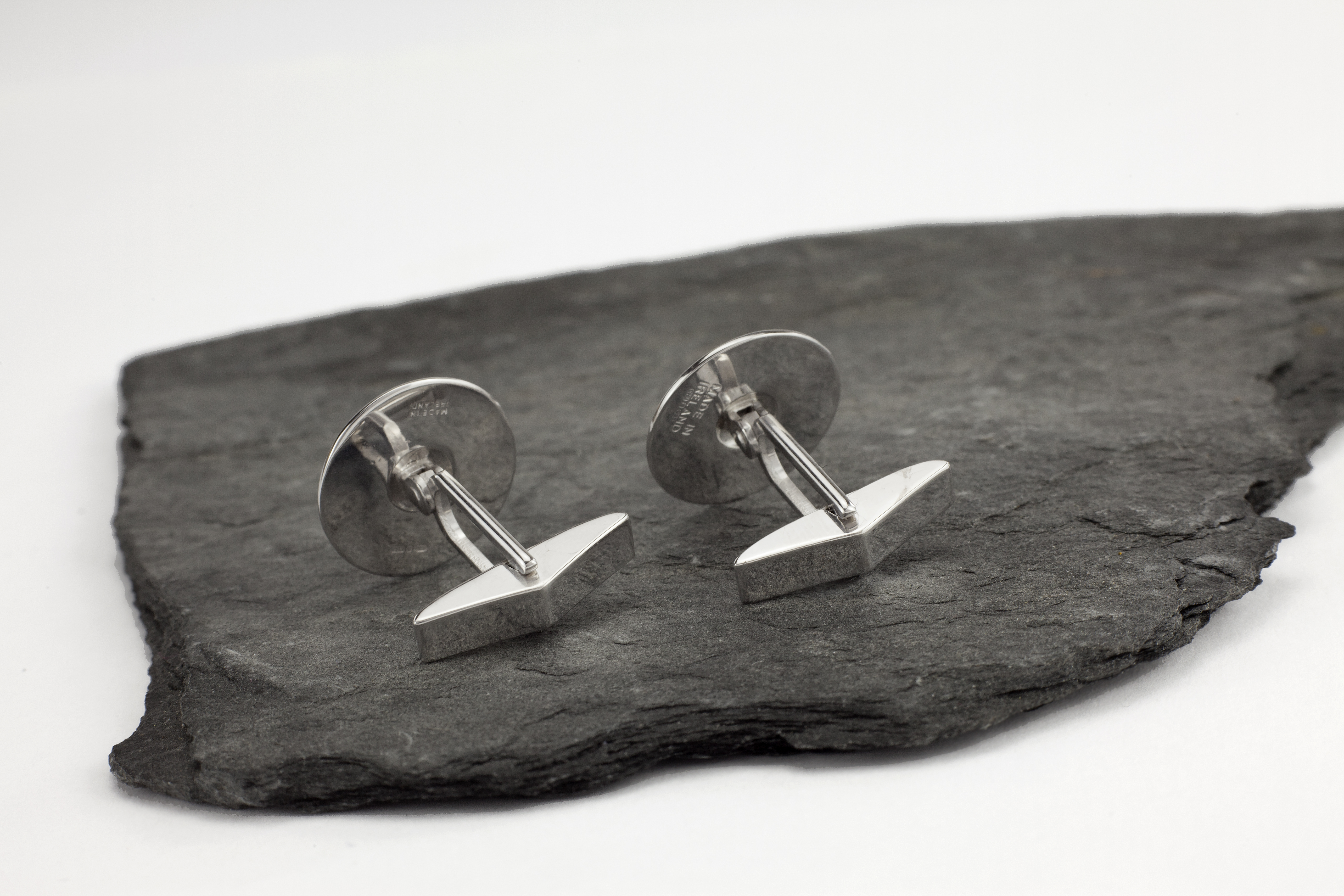 Striking 14K White Gold Celtic Knot & Celtic Warrior Cufflinks For Men