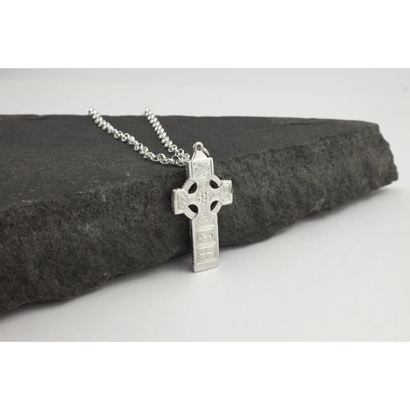 Celtic Cross & High Crosses Of Ireland - Shown with Classic Rolo Chain