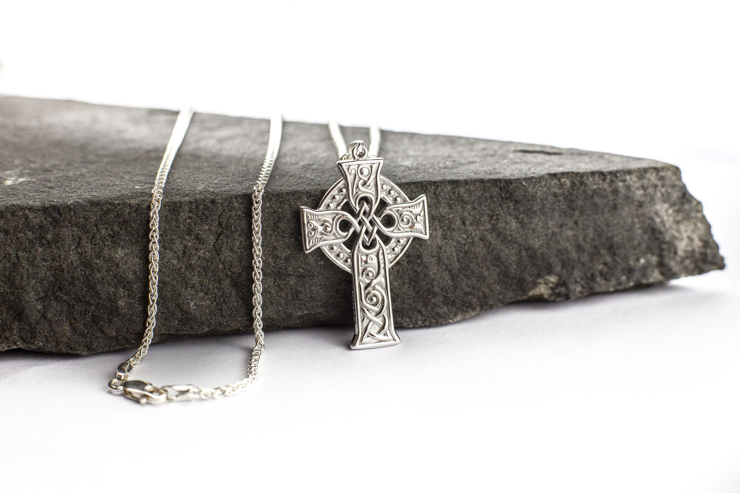 Celtic Cross - Shown on Wheat Chain