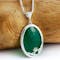 Sterling Silver Green Onyx Claddagh Pendant - Gallery