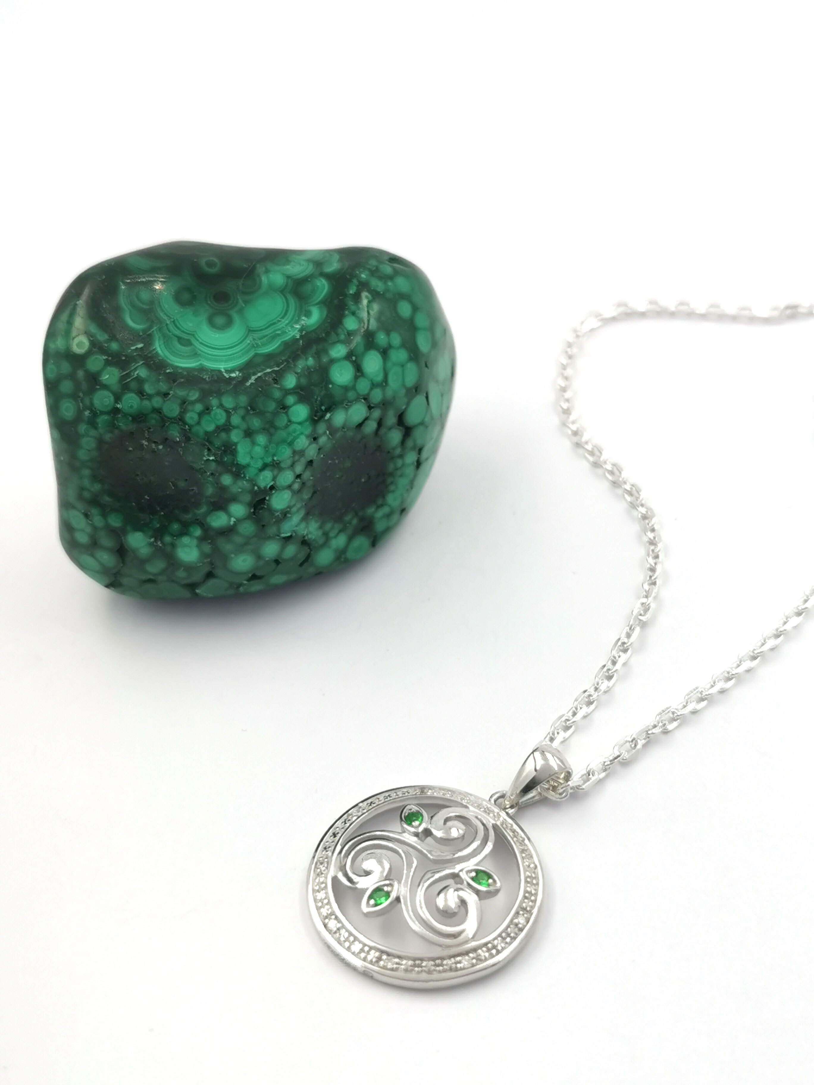 Real Sterling Silver Triskele Gift Set For Women. Pictured Flat.