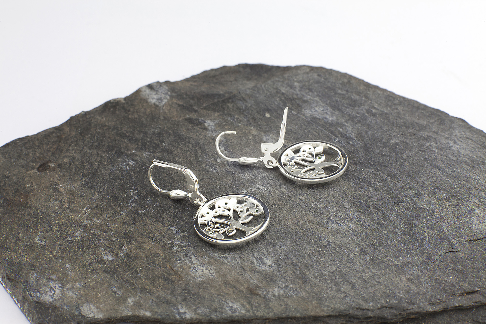 Irish Sterling Silver Tree of Life & Trinity Knot Earrings For Women