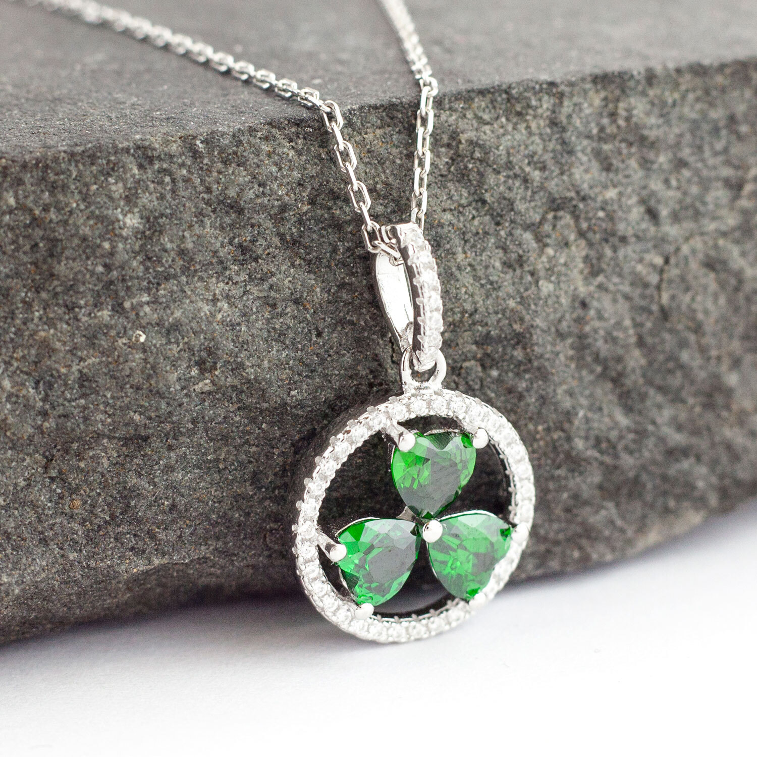 Emerald on sale shamrock pendant