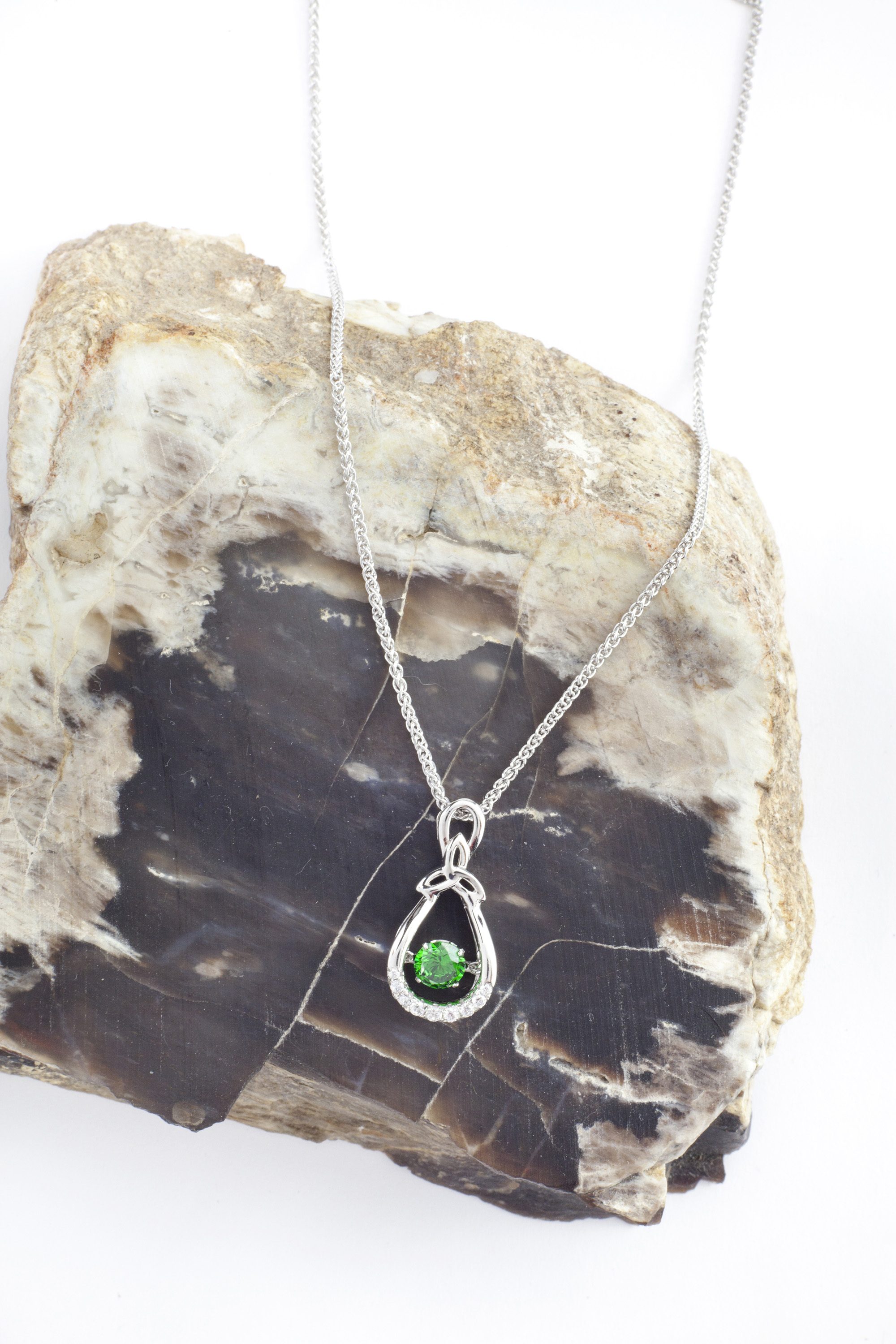 Genuine Sterling Silver Trinity Knot Necklace For Women
