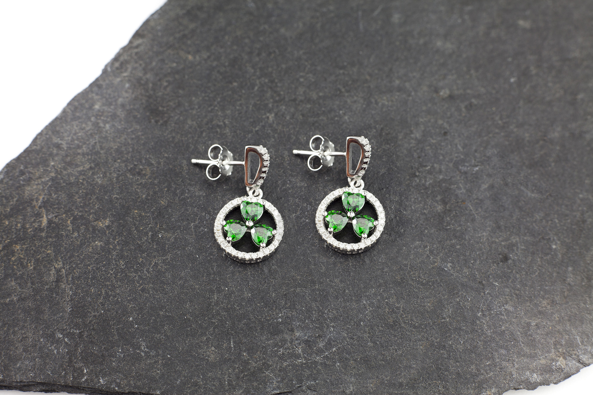 Real Sterling Silver Shamrock Earrings For Women