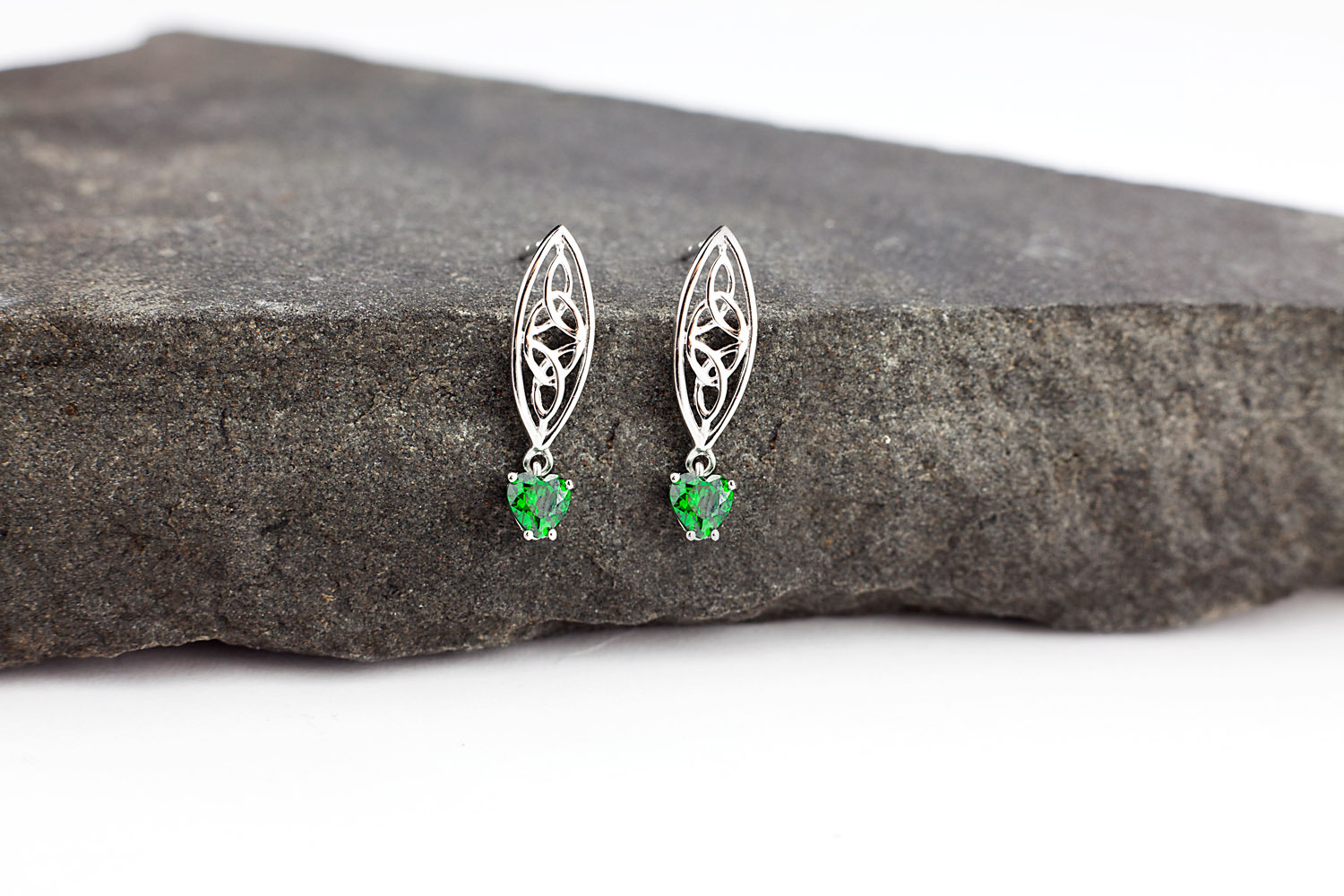 Womens Trinity Knot Earrings in Sterling Silver