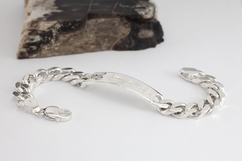 Mens Mo Anam Cara & Gaelic Customizable Bracelet in Real Sterling Silver