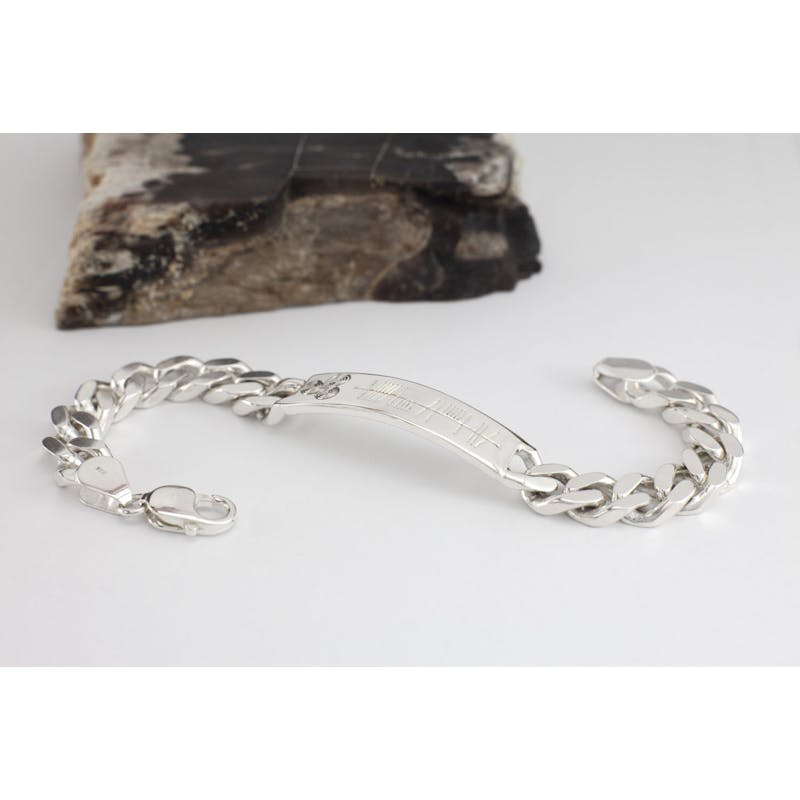 Mens Mo Anam Cara & Gaelic Customizable Bracelet in Real Sterling Silver