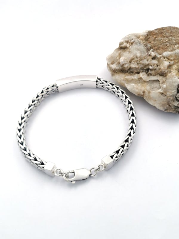 M Men Style Stainless Steel Sterling Silver Bracelet Price in