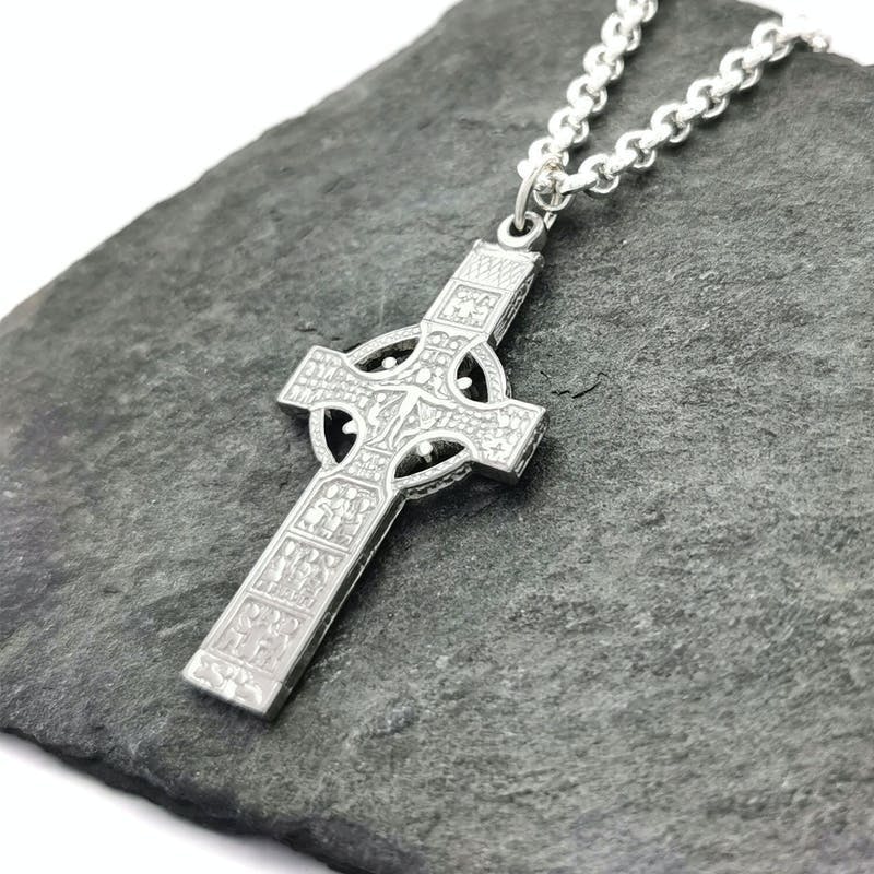 Small Real Sterling Silver Celtic Cross Necklace For Women