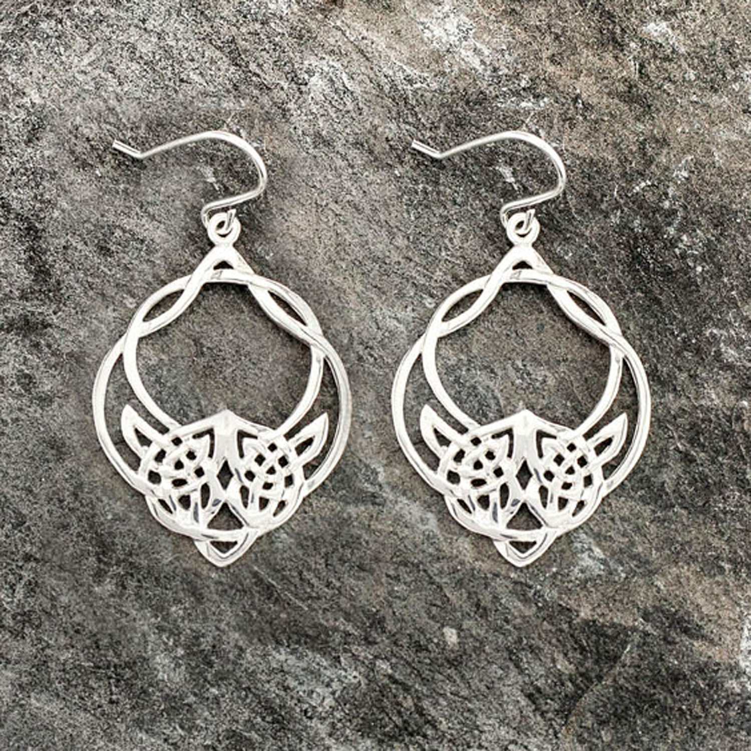 Sterling Silver Heritage Large Celtic Woven Earrings