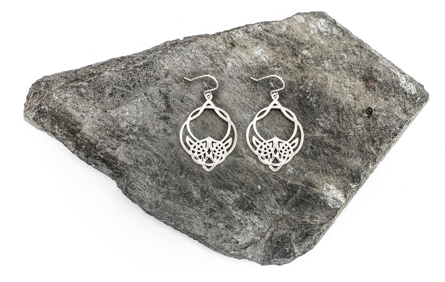 Womens Celtic Knot Earrings in Sterling Silver