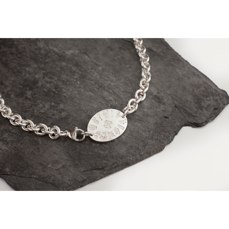 Womens Sterling Silver History Of Ireland Necklace