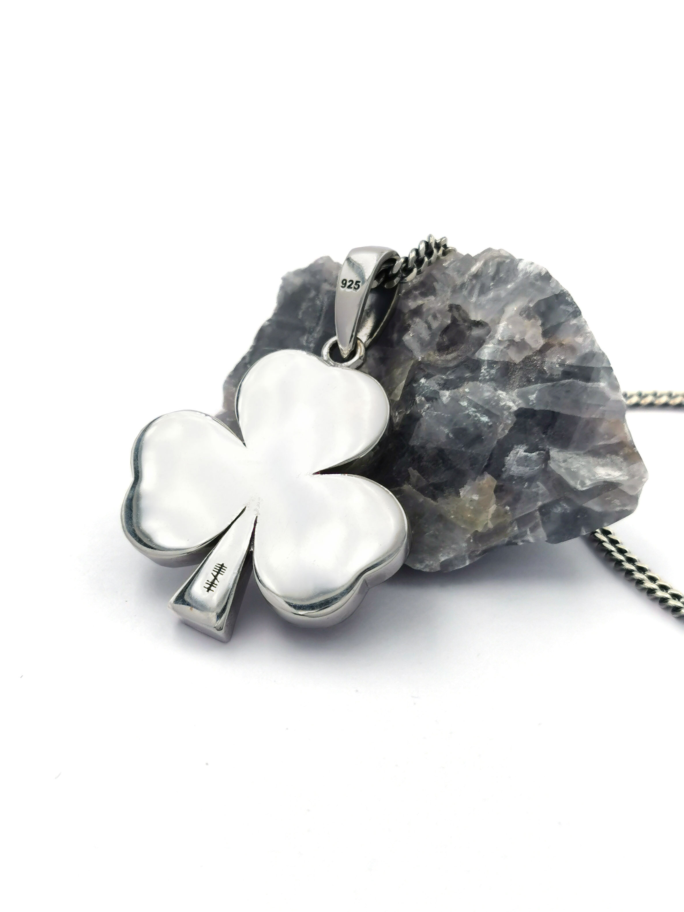 Shamrock  - reverse of pendant.