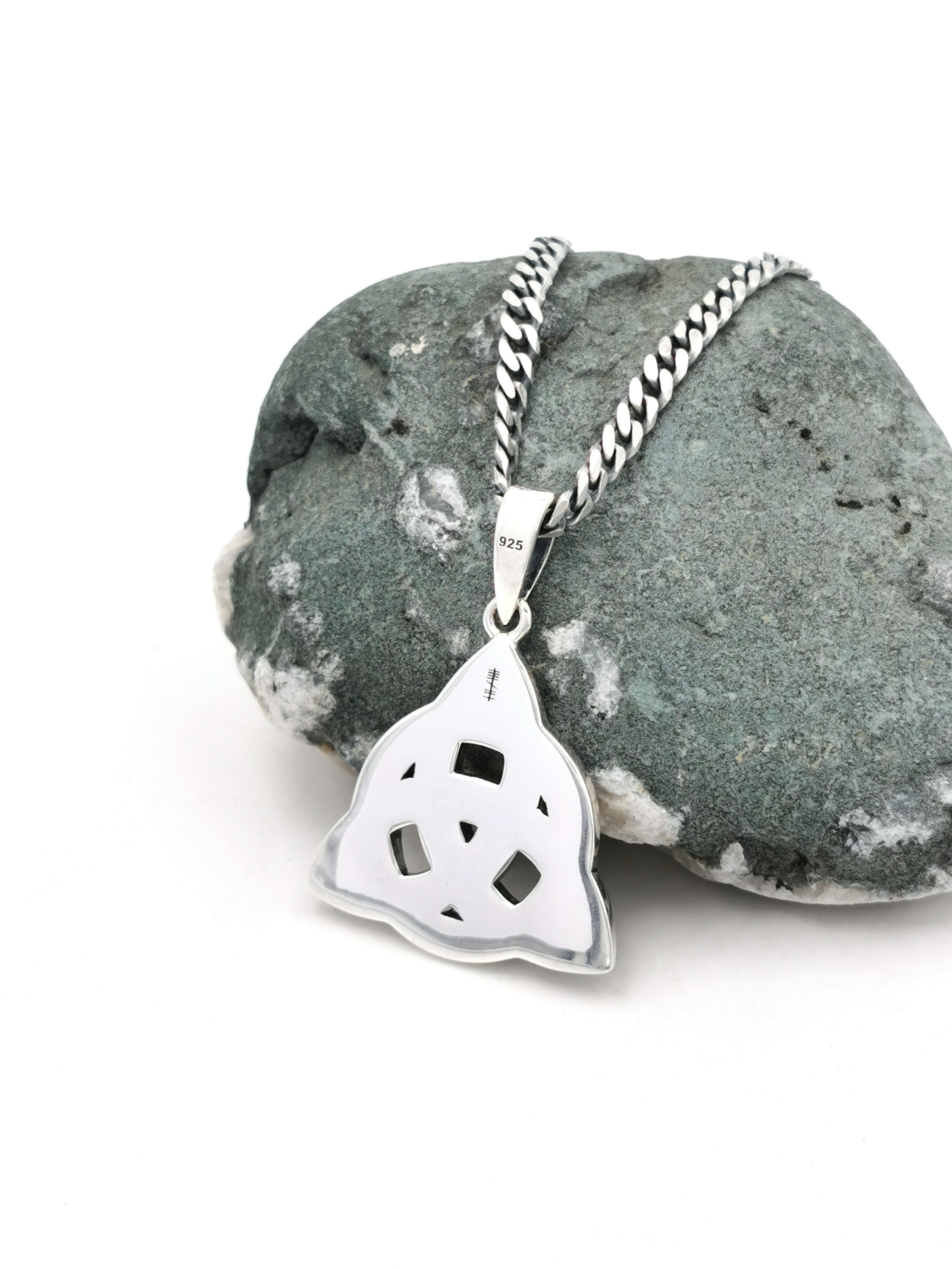 Large Oxidized Trinity Knot Necklace