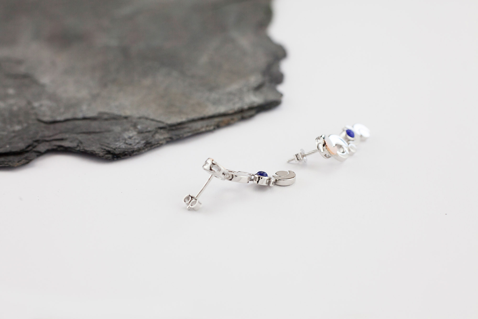 Womens Authentic Sterling Silver & 10K Rose Gold Celtic Knot Earrings